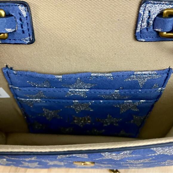 J.Crew Harrison Clutch Convertible Crossbody Bag Stars Glitter 4th of July NWT - Picture 9 of 16